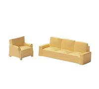 Générique Ensemble de 2 Canapés pour Maison de Poupée, Jeu D'imitation, Mobilier Miniature pour Micro- à L'échelle 1/64, Décoration pour Table de, Beige