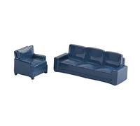 Générique Ensemble de 2 Canapés pour Maison de Poupée, Jeu D'imitation, Mobilier Miniature pour Micro- à L'échelle 1/64, Décoration pour Table de, Bleu