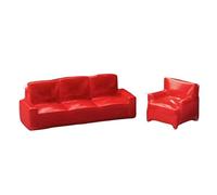 Générique Ensemble de 2 Canapés pour Maison de Poupée, Jeu D'imitation, Mobilier Miniature pour Micro- à L'échelle 1/64, Décoration pour Table de, Rouge