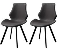 Générique Ensemble de 2 chaises de Salle à Manger en Cuir avec Coussins - Chaise de Bureau d'ordinateur avec Support en Fer Noir, Hauteur 45 cm(A)