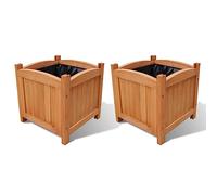 Générique Ensemble de 2 Lits surélevés Bois 30x30x30 cm,Pots & Cache-Pots,3.85KG-41301
