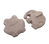 Générique Ensemble de 2 Moules à Gâteau en Silicone Forme Grenouille et Éléphant, Antiadhésifs, Faciles à Démouler, pour Décoration de Gâteaux et Fêtes D'garçon et Filles