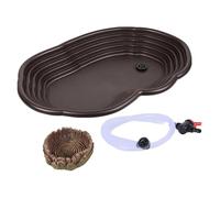 Générique Ensemble de 2 Pièces Comprenant Un Bassin de Bain, Une Gamelle d'eau, Un Bol pour, Une Rampe d'alimentation pour Amphibiens et Une Assi, avec évacuation