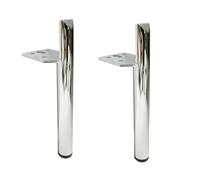 Générique Ensemble De 2 Pieds De Canapé avec Supports Métalliques Et Vis, Pied Table D'appoint Réglables, pour Canapé, Fauteuil, Armoire, Pouf, Causeuse Support(Argent,20cm/7.8in)