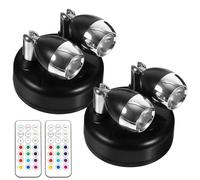 Générique Ensemble de 2 Spots LED Intérieurs Noirs en PC et Abs Télécommande, 13 Couleurs Réglables et Angle Ajustable, Éclairage D'accentuation Maison Bureau, pour Couloirs et Œuvres D'art