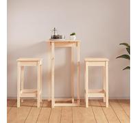 Générique Ensemble de 3 pcs Bois de pin Massif,Meubles,Ensembles de Meubles,Meubles de Salle à Manger,Brun,22.26KG,3124727