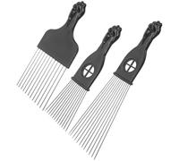 Générique Ensemble de 3 Peignes Métalliques pour Cheveux Afro et Bouclés Peignes à Cheveux en Métal pour Hommes Adultes Portables Solide Adaptés aux Salons de Coiffure et Usage