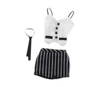 Générique Ensemble de 3 Pièces pour Figurines Féminines Articulées 1/6 Comprenant Un Haut, Une Jupe et Une Cravate pour Poupées de 30 Cm (12 Pouces), Blanc