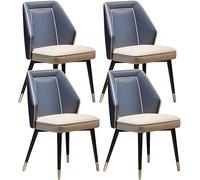 Générique Ensemble de 4 chaises de Cuisine et Salle à Manger West, rembourrées en Cuir, en Acier au Carbone et en métal(Blue)