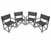 Générique Ensemble de 4 chaises Gris d’extérieur - Élégance & Confort en Plein air Apportez Une Touche de raffinement et de modernité à Votre terrasse (Gris)