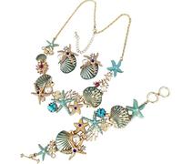 Générique Ensemble de 4 colliers coquillages en alliage léger, bijoux inspirés pour un usage quotidien ou pour offrir des bijoux respectueux de la peau sensible