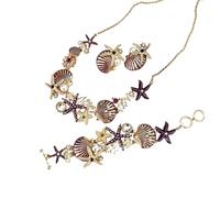 Générique Ensemble de 4 colliers coquillages en alliage léger, bijoux inspirés pour un usage quotidien ou pour offrir des bijoux respectueux de la peau sensible