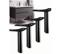 Générique Ensemble de 4 rehausseurs de lit Robustes, Support de Pieds antidérapants réglables for Cadre de lit, canapé, Chaise, capacité de 1500lb(Matte Black,15cm/5.9 in)