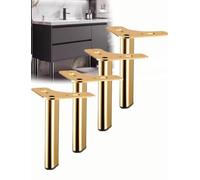 Générique Ensemble de 4 rehausseurs de lit Robustes, Support de Pieds antidérapants réglables for Cadre de lit, canapé, Chaise, capacité de 1500lb(Titanium Gold,25cm/9.9 in)