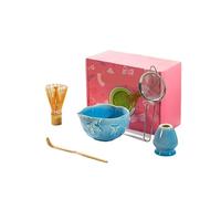 Générique Ensemble de 5 outils, bol à bec en céramique, fabrication petit-déjeuner et latte(Blue 5pcs,Five-piece Set)