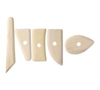 Générique Ensemble de 5 Outils de Sculpture en Bois pour Argile, Légers Poignée Confortable, pour Poterie DIY et Modelage Artisanal