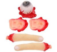 Générique Ensemble de 5 Pièces de Membres Factices Réalistes en Latex pour Halloween, Décoration Effrayante et Ambiance Macabre pour Maison et Farce D'april Fool's Day Couleur Aléatoire