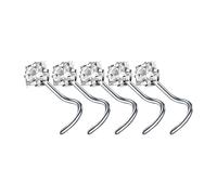 Générique Ensemble de 5 piercings de nez à la mode en alliage en forme de L et cerceau avec CZ élégant, vêtements décontractés quotidien, accessoires de nez confortables et tendance