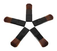 Générique Ensemble de 5 Pinceaux de Maquillage Portables Poils en Fibres Douces Petit Pinceau Plat pour Blush et Poudre Applicateur Précis Compact pour Maquillage Quotidien et Voyages
