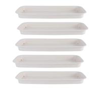 Générique Ensemble de 5 Soucoupes Rectangulaires pour Plantes, Plateau de Drainage, Soucoupe pour Pots de Fleurs, Fabriquées en Polypropylène et Facile, Blanc