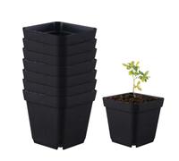 Générique Ensemble de 50 Pots de en Plastique carrés épais Noirs