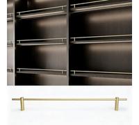 Générique Ensemble de 6 Barres de Protection métalliques pour étagères - Barres de sécurité Robustes en Tube Rond d'aluminium doré pour étagères, Range-Chaussures et armo