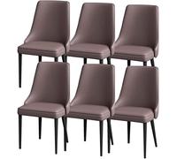Générique Ensemble de 6 chaises de Salle à Manger en Cuir Napa, chaises de Salon, de comptoir, Pieds en Acier au Carbone Robustes(Coffee)