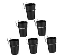 Générique Ensemble de 6 Coupelles Noires Ø 1 Inch avec Crochets pour Panneau Perforé Organisateur d'Accessoires pour Atelier et Garage Rangement Pratique pour Petites Pièces et Outils