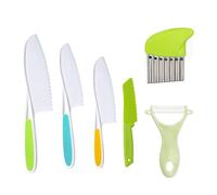 Générique Ensemble De 6 Couteaux De SéCurité Pour Enfants, Couteau De Cuisine Avec éPlucheur Et Lames DenteléEs Pour Couper Fruits, LéGumes Et GâTeaux (1)