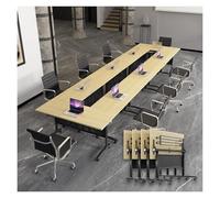 Générique Ensemble de 6 Tables de conférence Pliantes Modernes à Plateau Rabattable avec roulettes silencieuses, Tables rectangulaires Peu encombrantes pour salles de réunion et de Classe (140 cm)