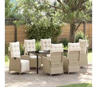 Générique Ensemble de 7 pièces de Salle à Manger en rotin Poly Beige.,Meubles,Mobilier de Jardin,Salons de Jardin,Beige,89.5 KG,3380558