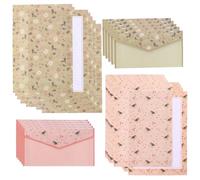 Générique Ensemble de 90 Pièces Papier à Lettres A5 Enveloppes Motifs Fleurs Vintage Vert Olive et Rose Papier à Notes Décoratif pour Invitations Correspondance et Loisirs Créatifs