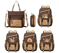 Générique Ensemble de à Dos d'école Capybara - Grand de Dessin animé étanche avec Trousse à Crayons pour, garçons, Filles | à Dos pour l'école, la Vie Quotidienne, Cadeau étudiant, Livres, t