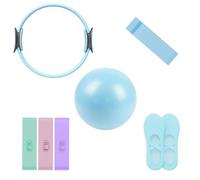 Générique Ensemble de bagues de Pilates : Cercle Magique Anti-déformation 35 cm + Mini Ballon + Bandes - Force, Flexibilité, Raffermissement Cuisses/Bras(#) (C)