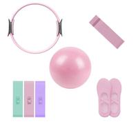 Générique Ensemble de bagues de Pilates : Cercle Magique Anti-déformation 35 cm + Mini Ballon + Bandes - Force, Flexibilité, Raffermissement Cuisses/Bras(#) (A)