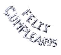 Générique Ensemble de Ballons en Film D'aluminium Argentés pour Anniversaire Espagnol, Kit Décoratif Accessoires de Mise en Page, Ballons Décoratifs pour Fête et Ornements Joyeux,