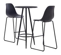 Générique Ensemble de Bar 3 pcs Plastique Noir,Meubles,Ensembles de Meubles,Meubles de Salle à Manger,Noir,21.2 KG,279714