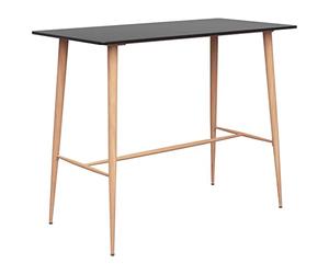 Générique Ensemble De Bar 5 Pieces Noir MDF Et Metal | Table Comptoir MDF, 4 Tabourets PP, Siege Ergo Dossier Maille, 110 Kg Par Siege