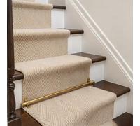 Générique Ensemble de Barres de Fixation pour Tapis d'escalier en Laiton Antique - Quincaillerie Robuste de qualité Commerciale (15 pièces) avec Supports pour Villas, hôtels, Maisons et bibliothèques