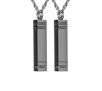 Générique Ensemble de bijoux 2 pièces, pendentif de crémation carré | Ensemble de bijoux de crémation avec pendentif souvenir en acier inoxydable, adapté stockage des cendres