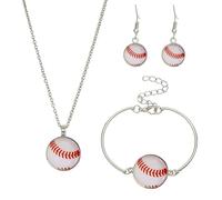 Générique Ensemble de bijoux: boucles d ' oreilles tendance, collier avec breloque pour femmes, accessoires de sport à la mode