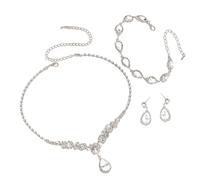 Générique Ensemble de bijoux de mariée en en, collier, boucles d ' oreilles, accessoires élégants pour tenue de soirée, coffret de demoiselle d ' honneur