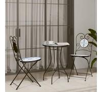 Générique Ensemble de Bistro mosaïque Bleu et Blanc Fer et céramique,Mobilier de Jardin,Salons de jardin-3216353