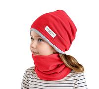 Générique Ensemble De Bonnet Echarpe Gants Hiver Pour Enfants Bonnets Avec Pompon Fille Garçon Enfant 6 Ans Cache Cou Polaire Gant Et Bébé Accessoires Set 3 Pièces (Rouge,2-12 ans)