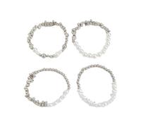 Générique Ensemble de bracelets à pendentif croix à plusieurs brins empilables avec perles irrégulières pour les amateurs de bijoux à la mode Ensemble de chaînes de croix à la mode