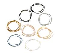 Générique Ensemble de bracelets en perles de verre avec cordon élastique, | Design confortable pour et adultes, activité artisanale, mélange coloré, prêt à offrir et utilisation