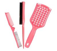 Générique Ensemble de Brosses à Cheveux Pliantes Démêlage Facile en Abs et Nylon Léger Voyage, 3 Pièces pour Coiffure Professionnelle