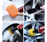 Générique Ensemble de brosses de Nettoyage de Voiture 14 pcs,Entretien & décoration de véhicules,Nettoyage de véhicules,Brosses de Lavage pour Automobiles,Multicolore,0.59 KG,42006839