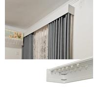 Générique Ensemble de Caisson à Rideaux Double Rail Trois-en-Un, Panneau décoratif en Aluminium avec Rail pour Salon et Chambre, Montage au Plafond, 4,9 m (16,1 pi)