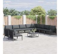 Générique Ensemble de canapé de Jardin 10 pcs Anthracite Acier,Meubles,Mobilier de Jardin,Salons de jardin-3378998